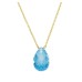 14 Ayar Altın Quartz Mavi Taşlı Kolye KLY107