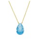 14 Ayar Altın Quartz Mavi Taşlı Kolye KLY107