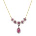 14 Ayar Altın Pembe Taşlı Kolye KLY334