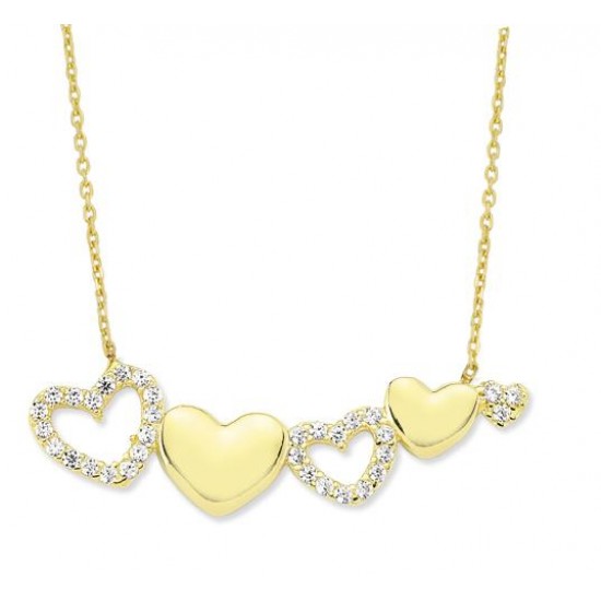 14 Ayar Altın Samanyolu Kalp Kolye KLY420