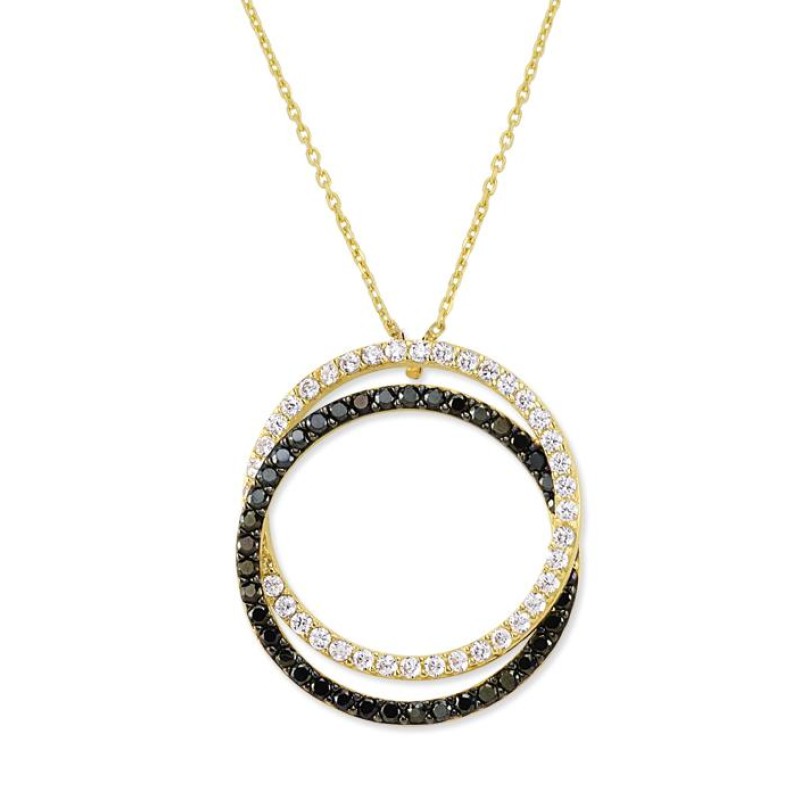 14 Ayar Altın Daire İç İçe Kolye KLY455 14 Ayar Altın Daire İç İçe Kolye KLY455