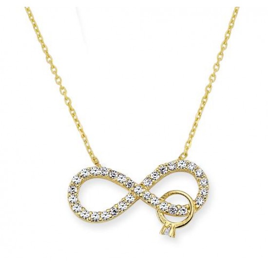 14 Ayar Altın Fantezi Sonsuzluk Kolye KLY579 14 Ayar Altın Fantezi Sonsuzluk Kolye KLY579