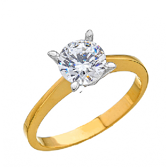 14 Ayar Altın Tektaş Yüzük E334 14 Ayar Altın Tektaş Yüzük E334