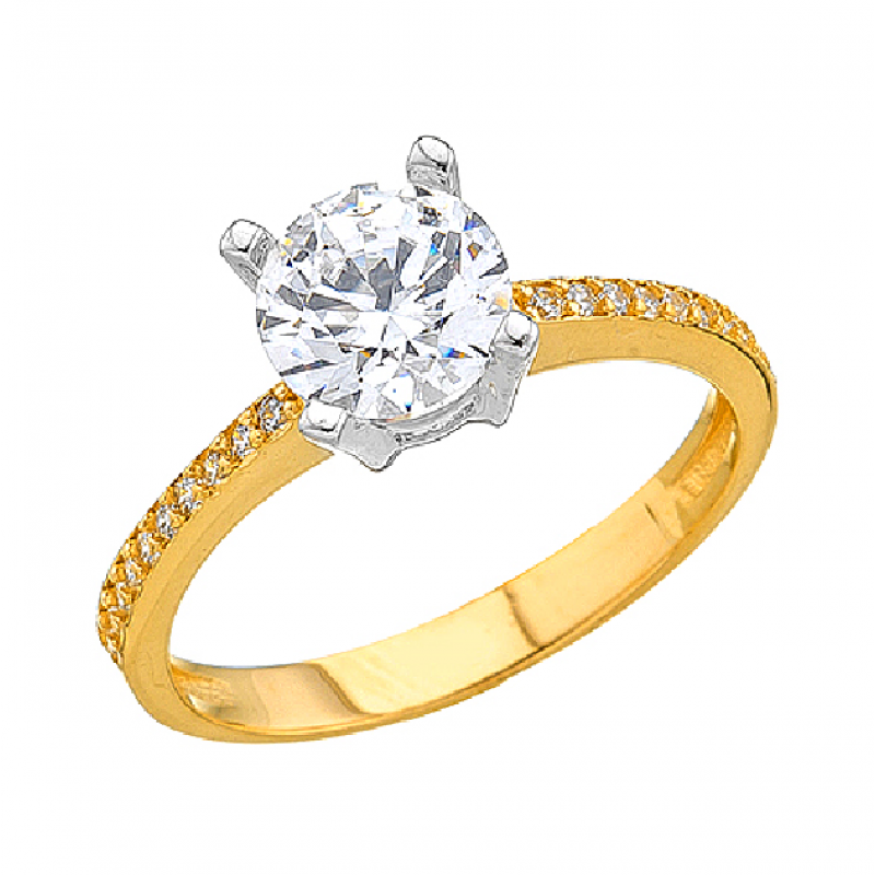 14 Ayar Altın Tektaş Yüzük E340