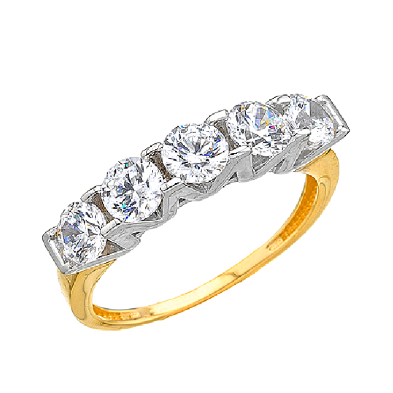 14 Ayar Altın Beştaş Yüzük E341 14 Ayar Altın Beştaş Yüzük E341