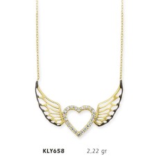 14 Ayar Altın Melek Kanadı Kolye KLY658