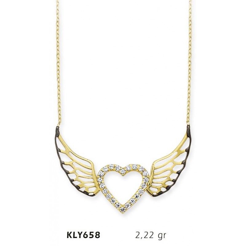 14 Ayar Altın Melek Kanadı Kolye KLY658 14 Ayar Altın Melek Kanadı Kolye KLY658