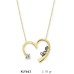 14 Ayar Altın Kalpli Love Kolye KLY662