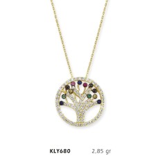 14 Ayar Altın Hayat Ağacı Kolye KLY680