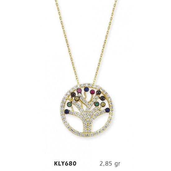 14 Ayar Altın Hayat Ağacı Kolye KLY680