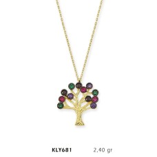 14 Ayar Altın Hayat Ağacı Kolye KLY681