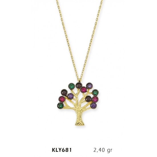 14 Ayar Altın Hayat Ağacı Kolye KLY681