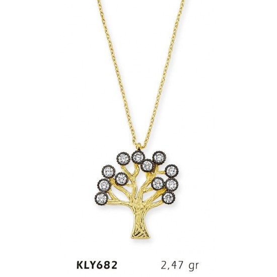14 Ayar Altın Hayat Ağacı Kolye KLY682