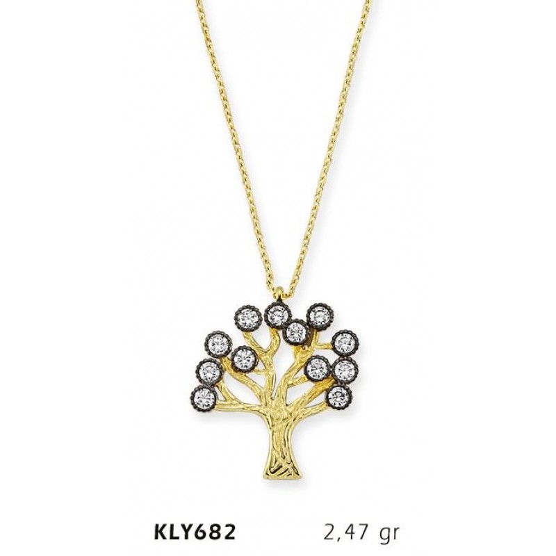 14 Ayar Altın Hayat Ağacı Kolye KLY682