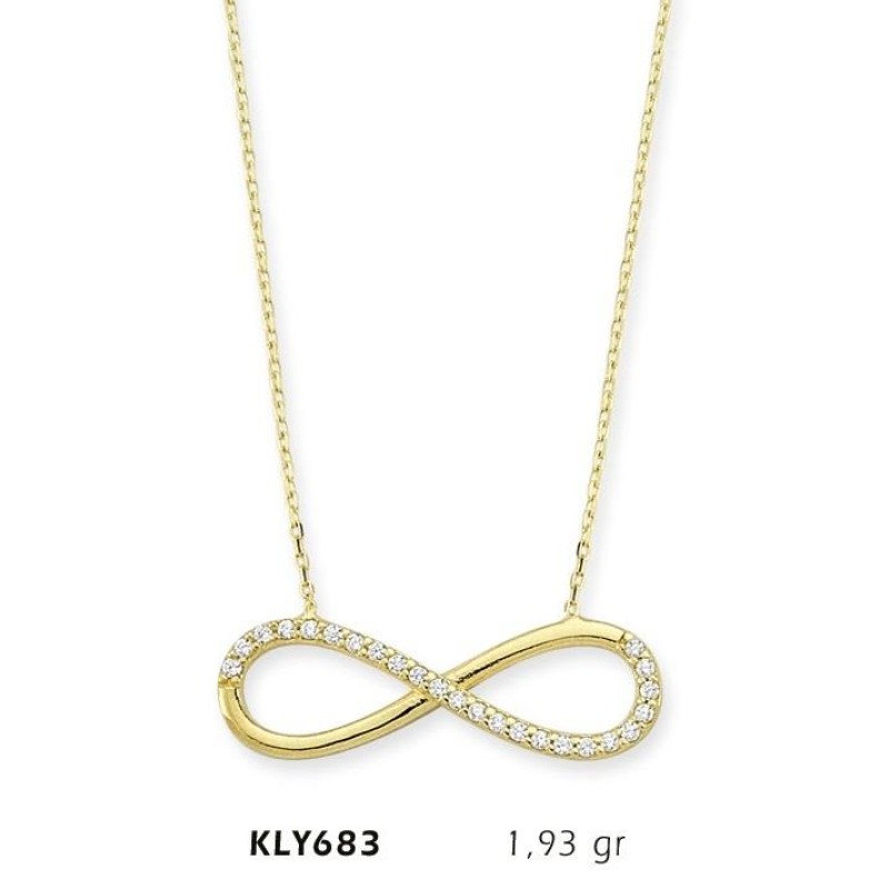 14 Ayar Altın Sonsuzluk Kolye KLY683 14 Ayar Altın Sonsuzluk Kolye KLY683