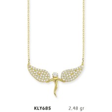14 Ayar Altın Melek Kanadı Kolye KLY685