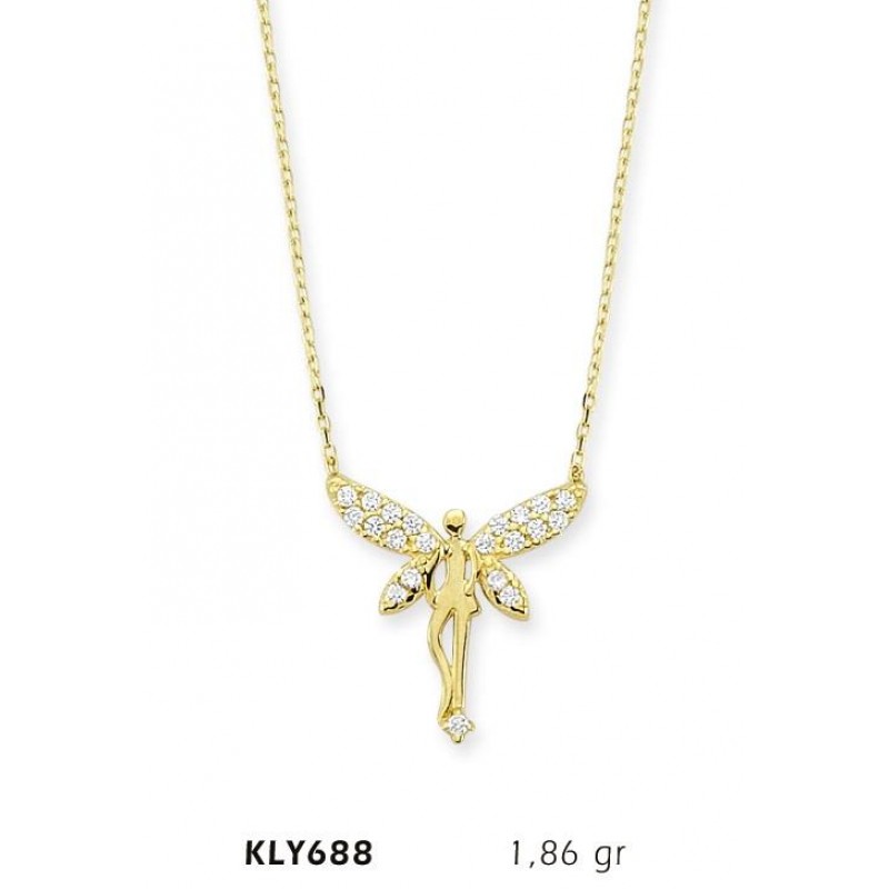 14 Ayar Altın Peri Kızı Kolye KLY688
