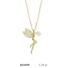 14 Ayar Altın Peri Kızı Kolye KLY690