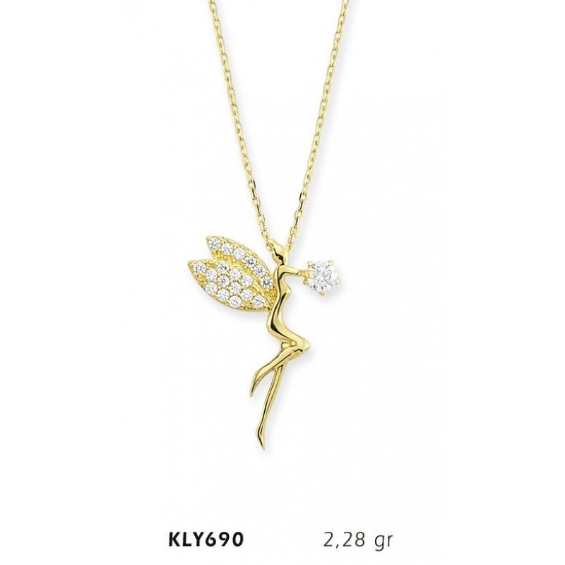14 Ayar Altın Peri Kızı Kolye KLY690