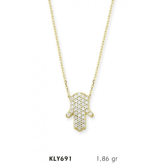 14 Ayar Altın Fatma Eli Kolye KLY691