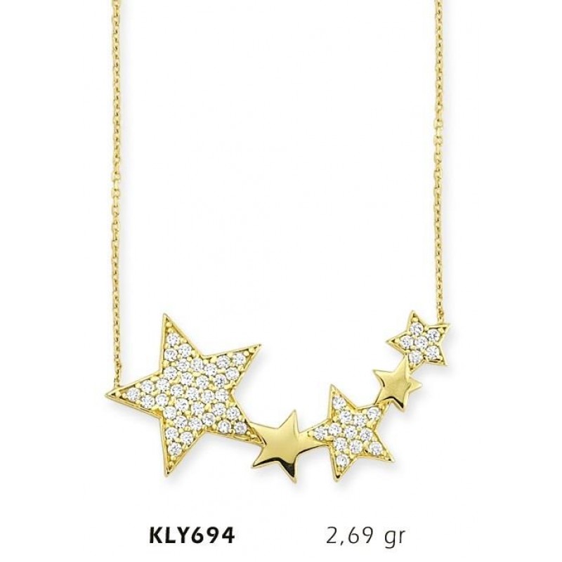 14 Ayar Altın Yıldız Kolye KLY694