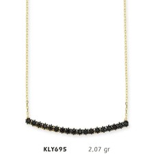 14 Ayar Altın Siyah Sırataş Kolye KLY695
