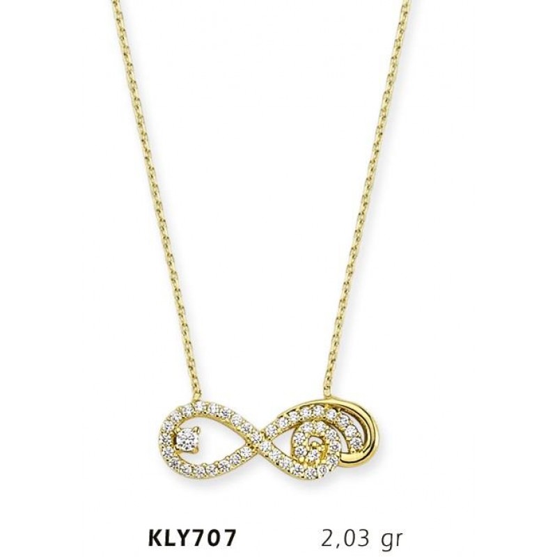 14 Ayar Altın Sonsuzluk Kolye KLY707 14 Ayar Altın Sonsuzluk Kolye KLY707