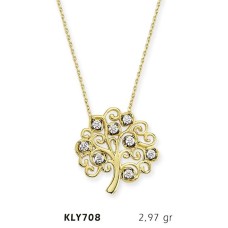 14 Ayar Altın Hayat Ağacı Kolye KLY708