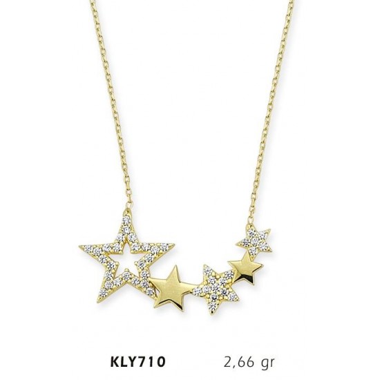 14 Ayar Altın Yıldız Kolye KLY710