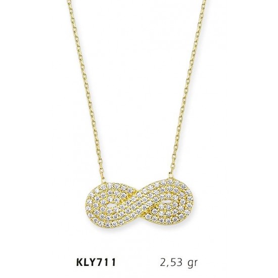 14 Ayar Altın Sonsuzluk Kolye KLY711