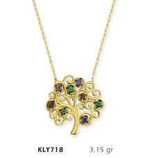 14 Ayar Altın Hayat Ağacı Kolye KLY718