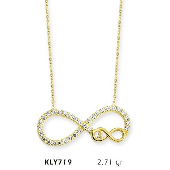14 Ayar Altın Sonsuzluk Kolye KLY719