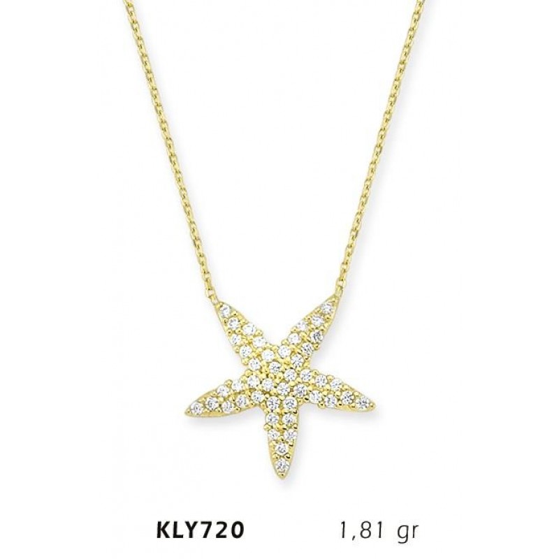 14 Ayar Altın Deniz Yıldızı Kolye KLY720 14 Ayar Altın Deniz Yıldızı Kolye KLY720
