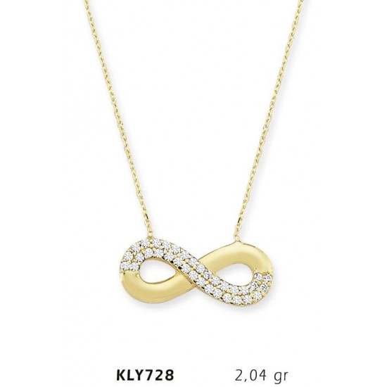 14 Ayar Altın Sonsuzluk Kolye KLY728