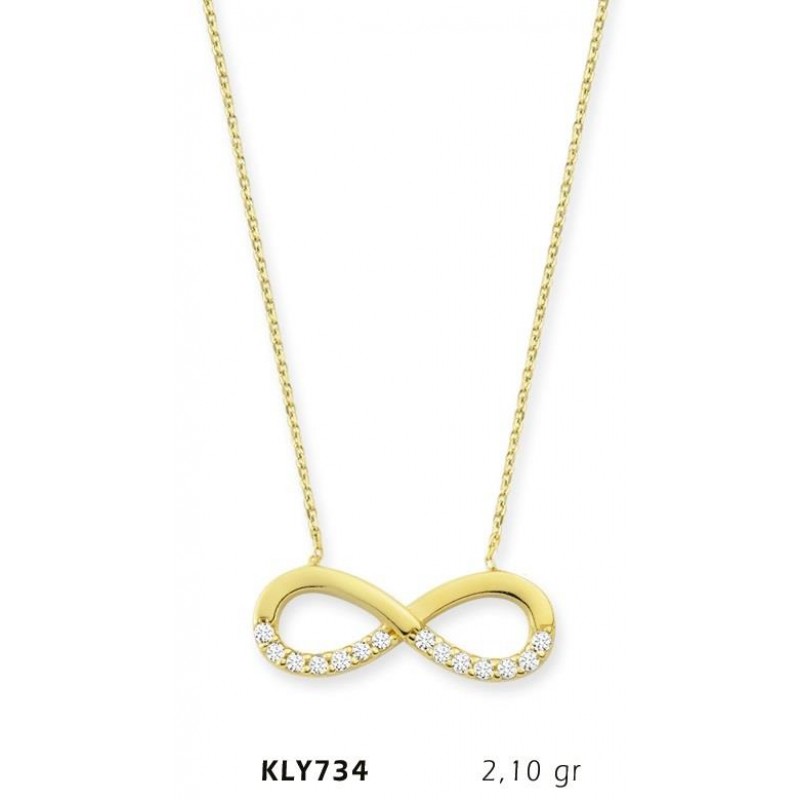 14 Ayar Altın Sonsuzluk Kolye KLY734 14 Ayar Altın Sonsuzluk Kolye KLY734
