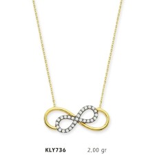 14 Ayar Altın Sonsuzluk Kolye KLY736