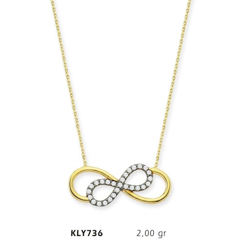 14 Ayar Altın Sonsuzluk Kolye KLY736 14 Ayar Altın Sonsuzluk Kolye KLY736