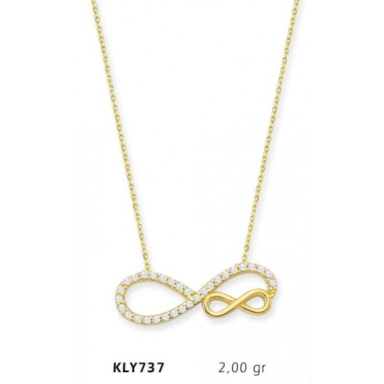 14 Ayar Altın Sonsuzluk Kolye KLY737
