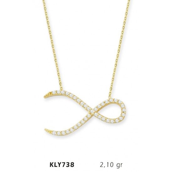 14 Ayar Altın Sonsuzluk Kolye KLY738