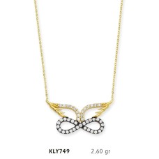 14 Ayar Altın Melek Kanadı Sonsuzluk Kolye KLY749