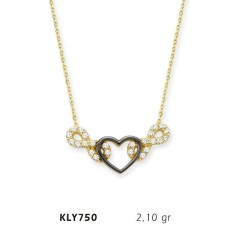14 Ayar Altın Kalp Sonsuzluk Kolye KLY750