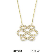 14 Ayar Altın Sonsuzluk Kolye KLY751