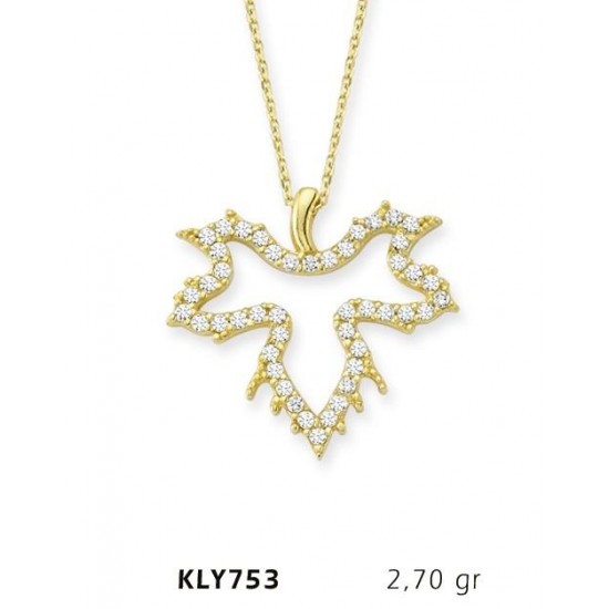 14 Ayar Altın Çınar Yaprağı Kolye KLY753 14 Ayar Altın Çınar Yaprağı Kolye KLY753