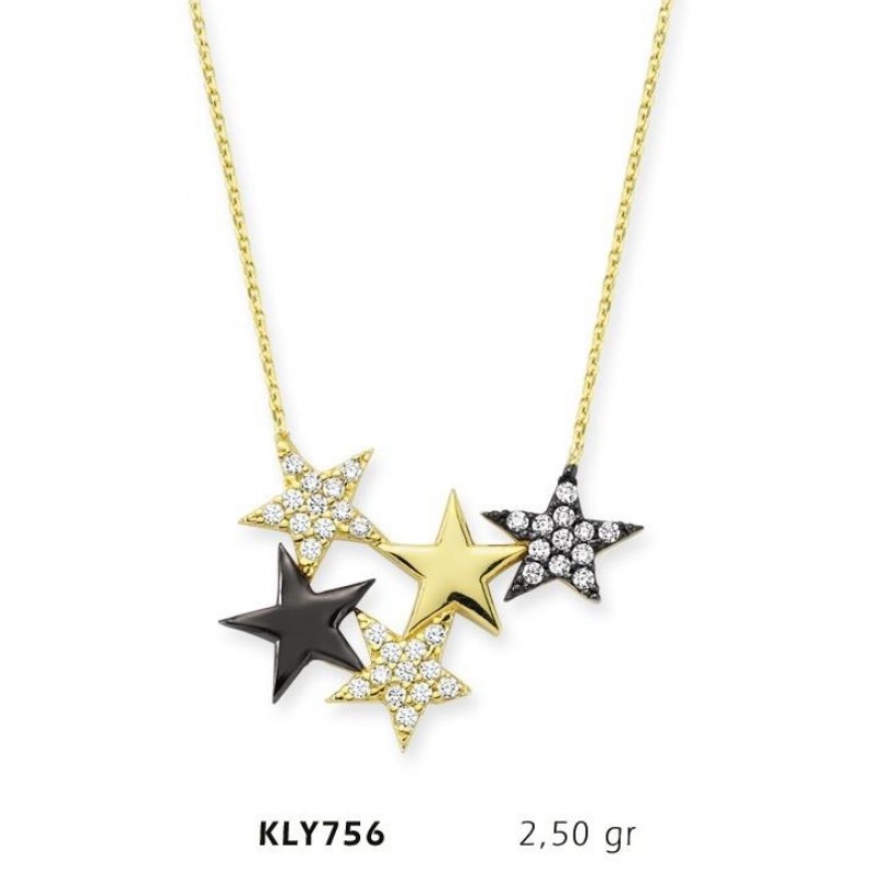 14 Ayar Altın Yıldız Kolye KLY756