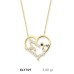 14 Ayar Altın Kalp Kuşu Kolyesi KLY759
