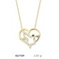 14 Ayar Altın Kalp Kuşu Kolyesi KLY759