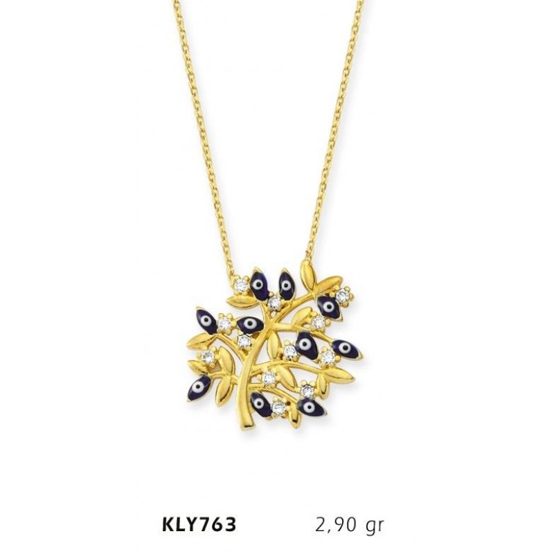 14 Ayar Altın Hayat Ağacı Kolye KLY763