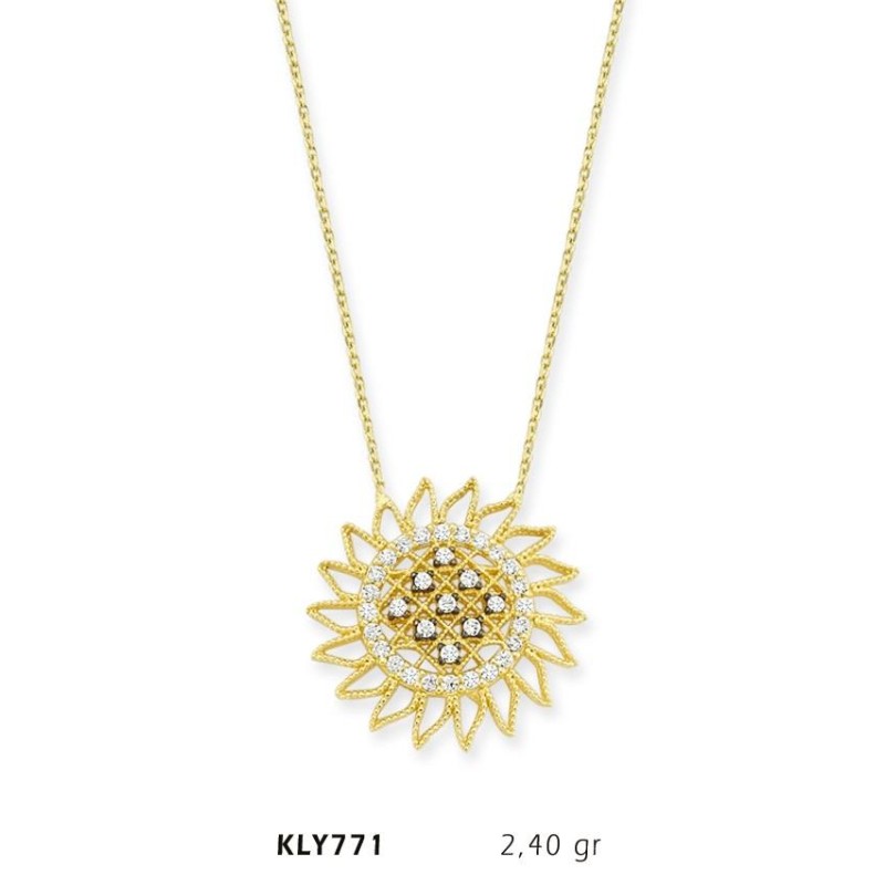 14 Ayar Altın Güneş Kolye KLY771 14 Ayar Altın Güneş Kolye KLY771
