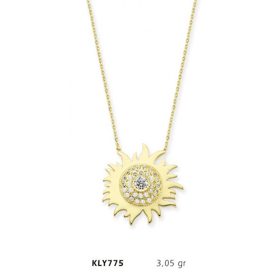 14 Ayar Altın Güneş Kolye KLY775 14 Ayar Altın Güneş Kolye KLY775
