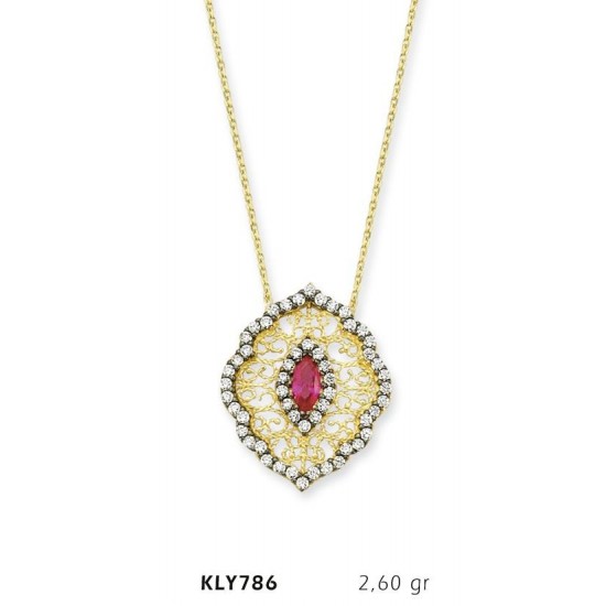 14 Ayar Altın Fantezi Kolye KLY786